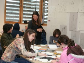 Students work on drawings for one of our Youth Arts programs