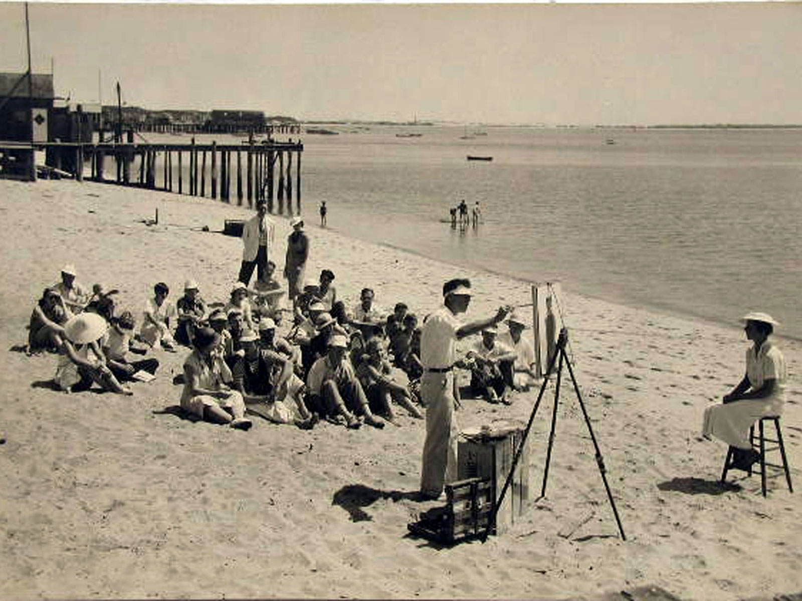 Hensche Teaching on the Beach in 1935