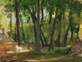 Donald Beal, Woods with Black and White Dogs, 2013 Recipient